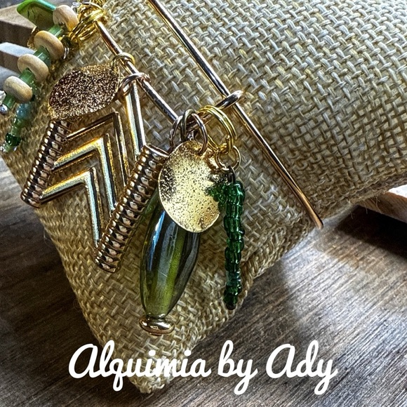 Alquimia by Ady Biwa pearl Gold and Green Charm Bracelet - Picture 3 of 4